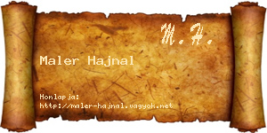 Maler Hajnal névjegykártya
